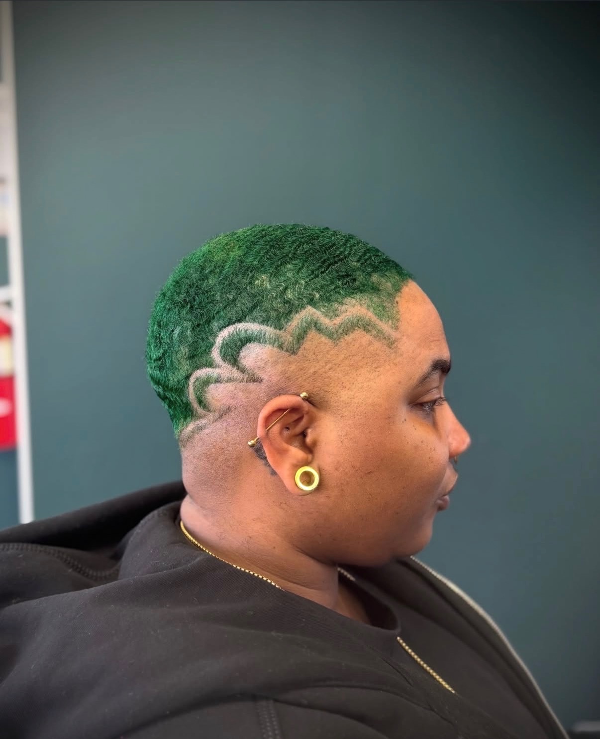 Green color with carved hair design